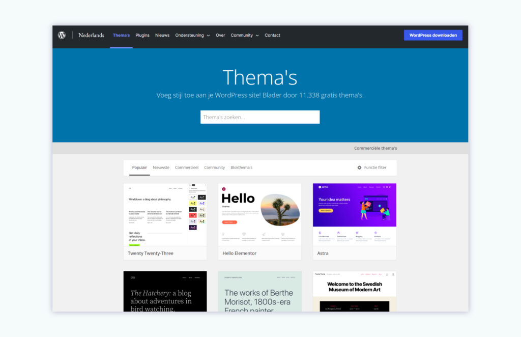 gratis wordpress website