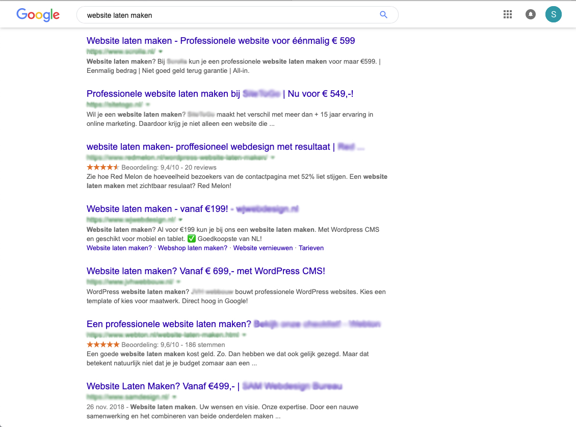 wat kost een wordpress website